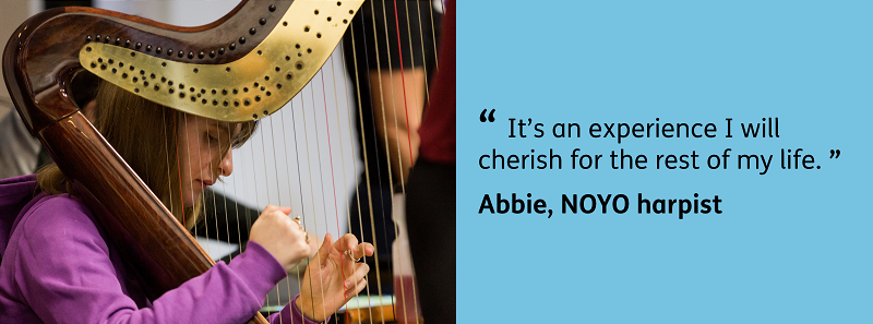 NOYO harpist Abbie says It's an experience I will cherish for the rest of my life 